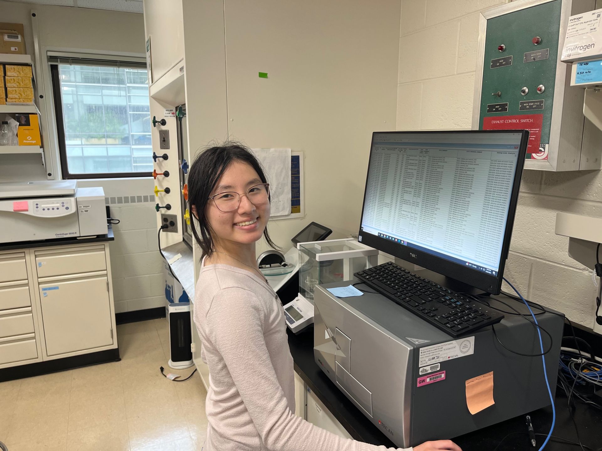 Rachel working on data analysis!
